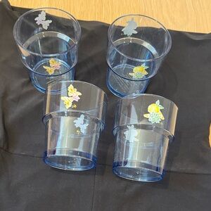NWOT Lilly Pulitzer Set of 4 Clear Plastic Tumblers with Lemons & Bees Decals